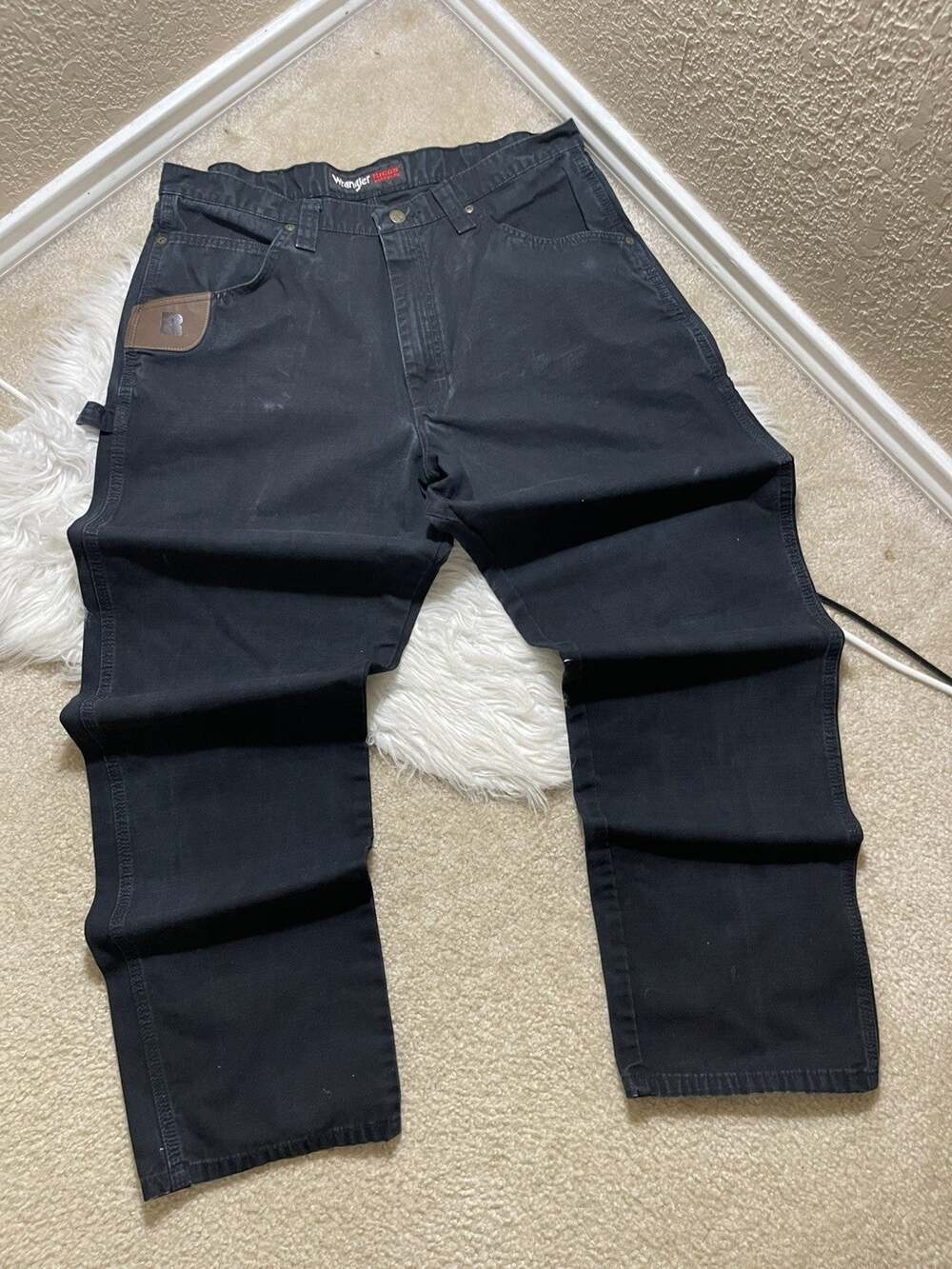 Wrangler® RIGGS Workwear® Ripstop Ranger Cargo Black Pants Men’s 36x32 Canvas